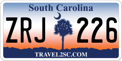 SC license plate ZRJ226