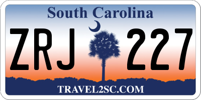 SC license plate ZRJ227