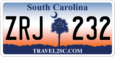 SC license plate ZRJ232