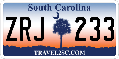 SC license plate ZRJ233