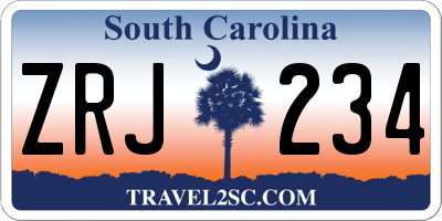 SC license plate ZRJ234
