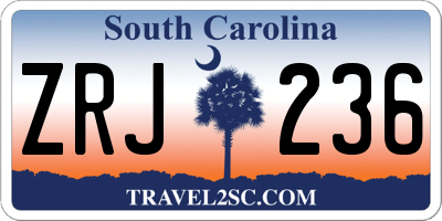 SC license plate ZRJ236