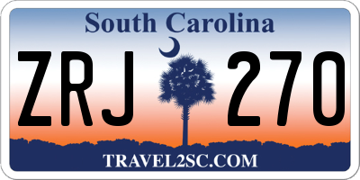 SC license plate ZRJ270
