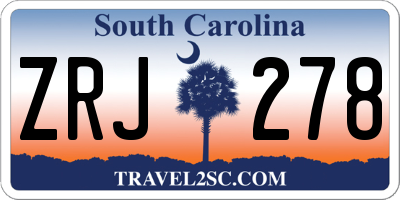 SC license plate ZRJ278