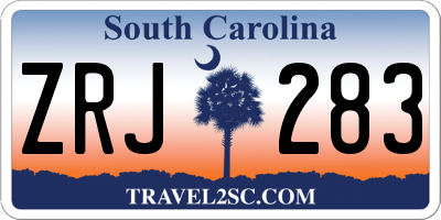 SC license plate ZRJ283