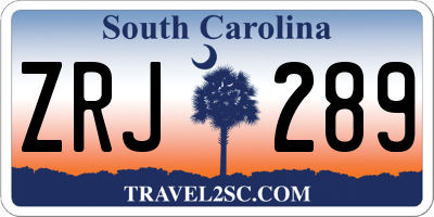 SC license plate ZRJ289