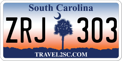 SC license plate ZRJ303