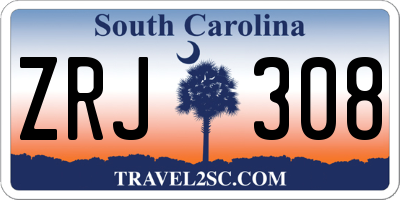 SC license plate ZRJ308