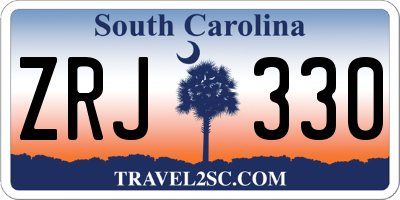 SC license plate ZRJ330