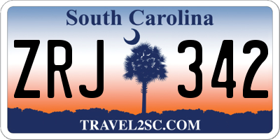 SC license plate ZRJ342