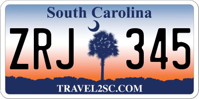 SC license plate ZRJ345
