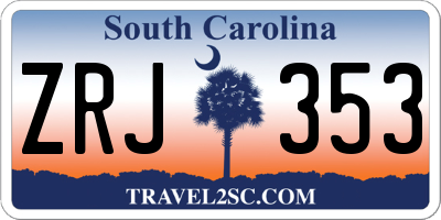 SC license plate ZRJ353