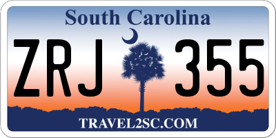 SC license plate ZRJ355