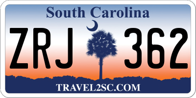 SC license plate ZRJ362