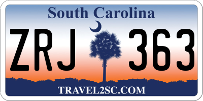 SC license plate ZRJ363