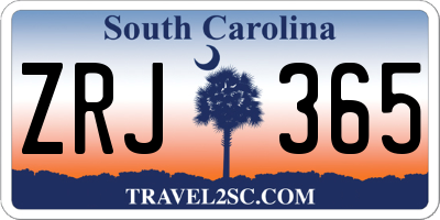 SC license plate ZRJ365