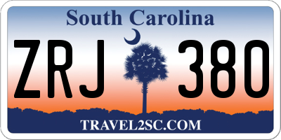 SC license plate ZRJ380