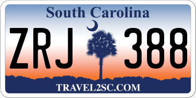 SC license plate ZRJ388