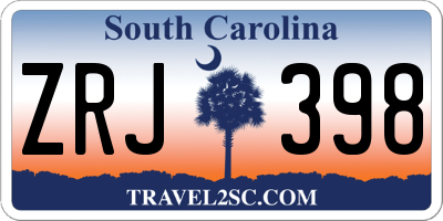SC license plate ZRJ398