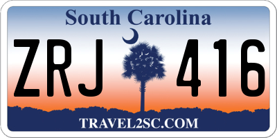 SC license plate ZRJ416