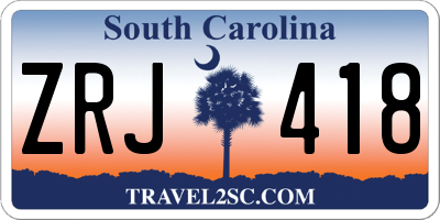 SC license plate ZRJ418
