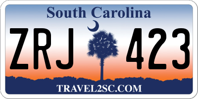 SC license plate ZRJ423