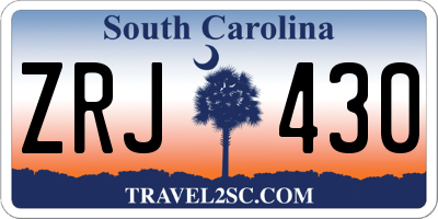 SC license plate ZRJ430
