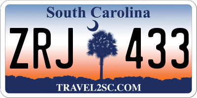 SC license plate ZRJ433