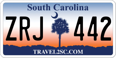 SC license plate ZRJ442
