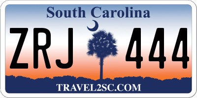 SC license plate ZRJ444