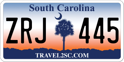 SC license plate ZRJ445