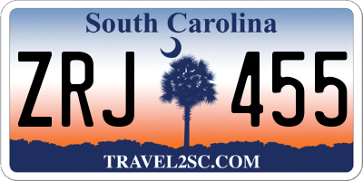 SC license plate ZRJ455