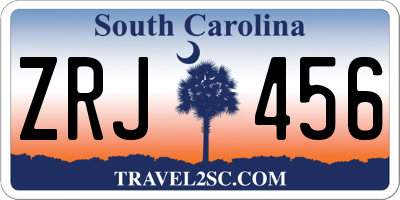 SC license plate ZRJ456