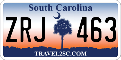SC license plate ZRJ463