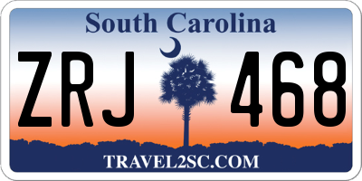 SC license plate ZRJ468