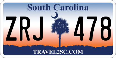 SC license plate ZRJ478