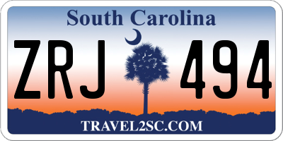 SC license plate ZRJ494