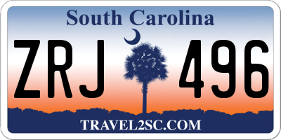 SC license plate ZRJ496