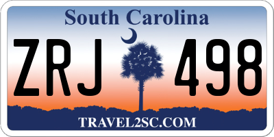 SC license plate ZRJ498