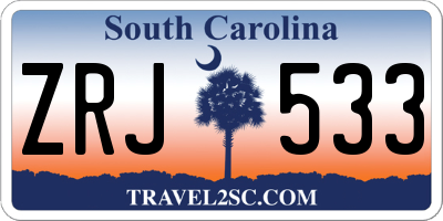 SC license plate ZRJ533