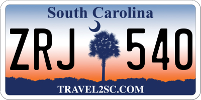 SC license plate ZRJ540
