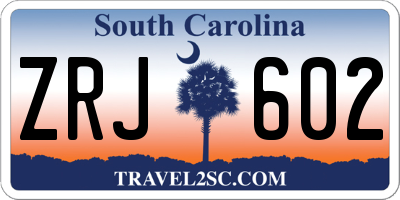 SC license plate ZRJ602