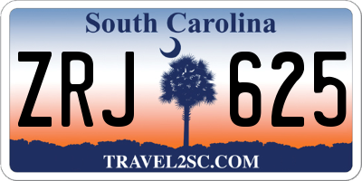 SC license plate ZRJ625