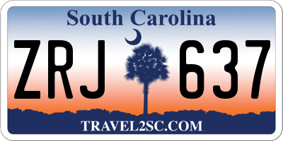SC license plate ZRJ637
