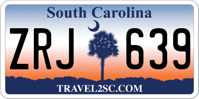 SC license plate ZRJ639