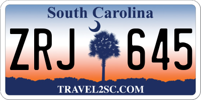 SC license plate ZRJ645