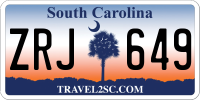 SC license plate ZRJ649