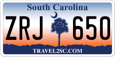 SC license plate ZRJ650