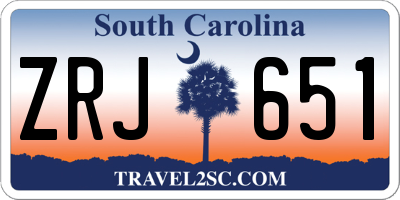 SC license plate ZRJ651