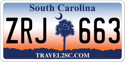 SC license plate ZRJ663